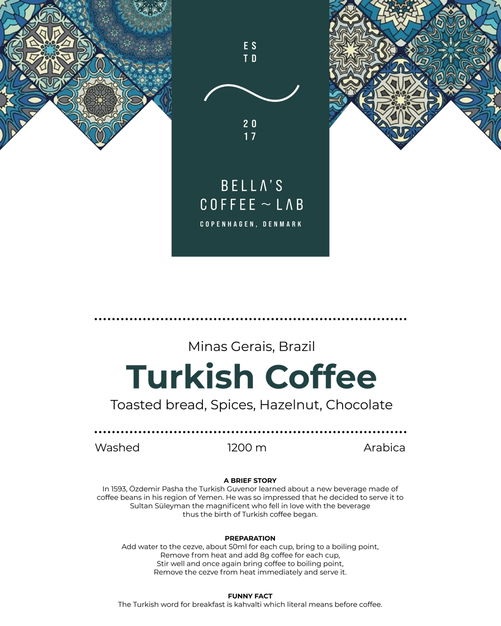 Turkish Coffee - Bellas Coffee Lab